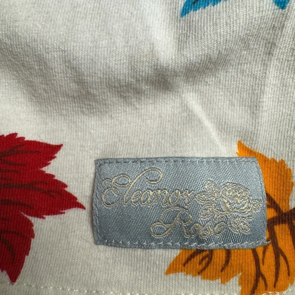 Eleanor Rose Kids Cream Dress/Tunic with Colorful Leaf Print Size 8-10